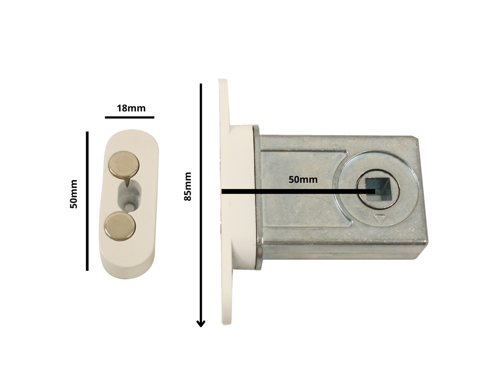 Serratura infilare magnetica regispengente Q8 frontale Tondo mm.18x85 entrata 50 varie finiture | Saletta - immagine 2